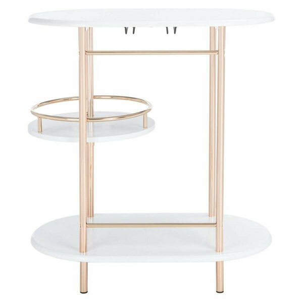 Safavieh Iva 3 Tier Swivel Bar Table White & Gold BCT8007C